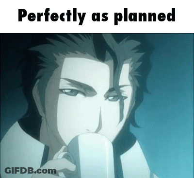 Man Drinking From Cup With Perfectly As Planned Caption GIF