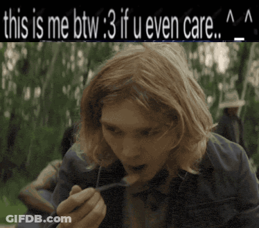 A Picture Of A Man Eating With The Caption " This Is Me Btw 3 If U Even Care Aa " GIF