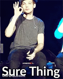 A Picture Of A Man Giving An Ok Sign With The Words Sure Thing Written Below Him GIF