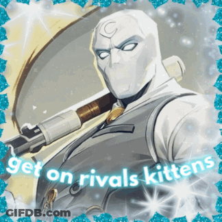 A Picture Of A Man Holding A Gun With The Words Get On Rivals Kittens GIF
