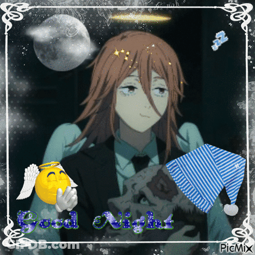 A Picture Of A Man Holding A Kite With The Words Good Night GIF