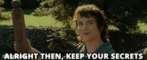 Man Holding Pole Saying Keep Your Secrets GIF