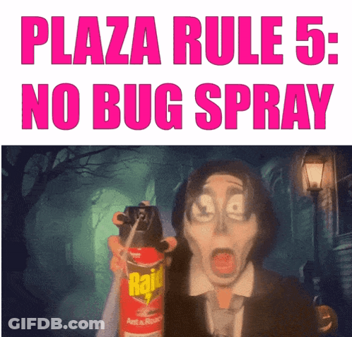 A Picture Of A Man Holding A Raid Bug Spray GIF