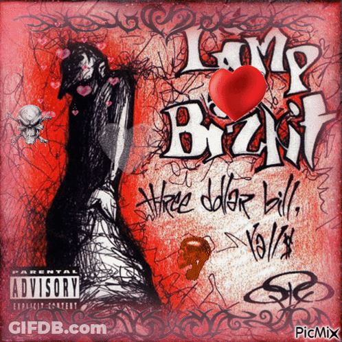 A Picture Of A Man Holding A Red Heart On The Cover Of An Album GIF