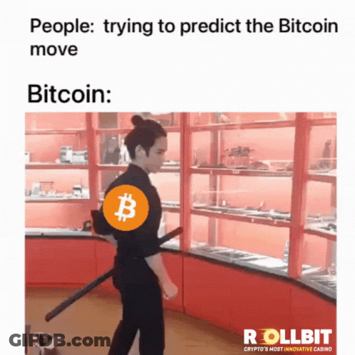 Man Holding Sword With Bitcoin On Back GIF