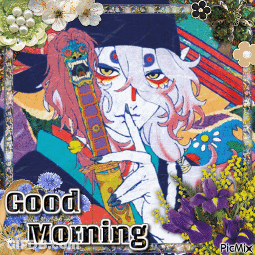 Man Holding Sword With Good Morning Text GIF