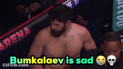 A Picture Of A Man In A Boxing Ring With The Words Bumkalaev Is Sad GIF