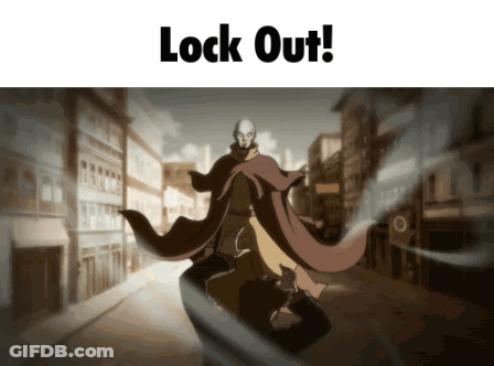 A Picture Of A Man In A Cape And The Words Lock Out GIF