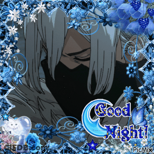 A Picture Of A Man In A Mask With The Words Good Night On It GIF