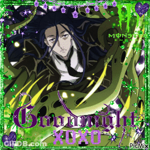 A Picture Of A Man In A Suit And Tie Is Surrounded By Greenery And Purple Flowers GIF