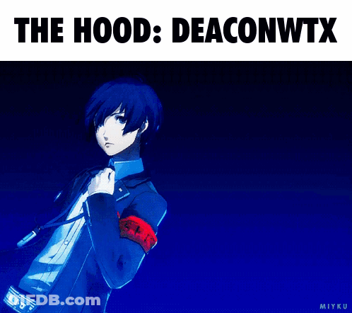 A Picture Of A Man In A Suit With The Words The Hood Deaconwtx GIF