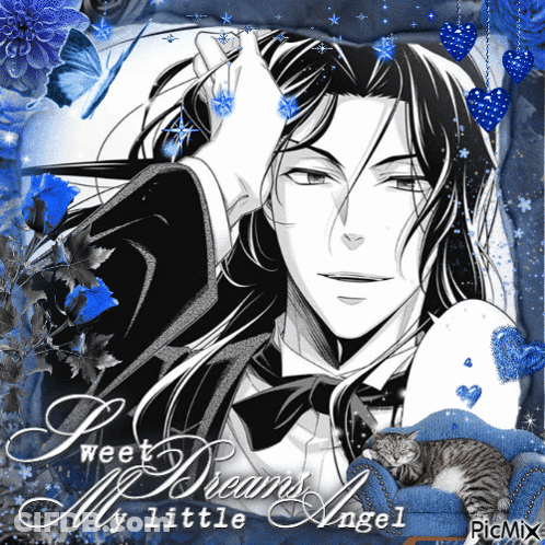 A Picture Of A Man In A Tuxedo With The Words Sweet Dreams My Little Angel GIF
