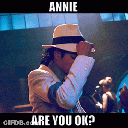 A Picture Of A Man In A White Suit And Hat Asking Annie Are You Ok GIF