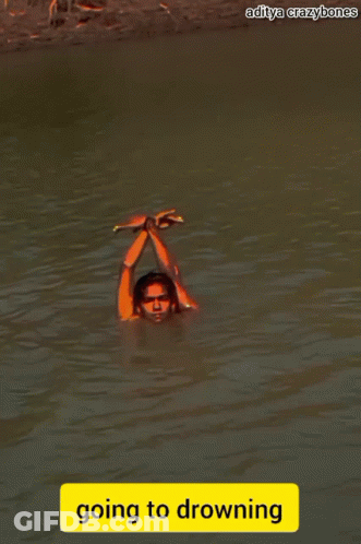 A Picture Of A Man In The Water With The Words Going To Drowning GIF