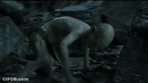 A Picture Of A Man In The Water With The Words My Precious Is On The Bottom GIF