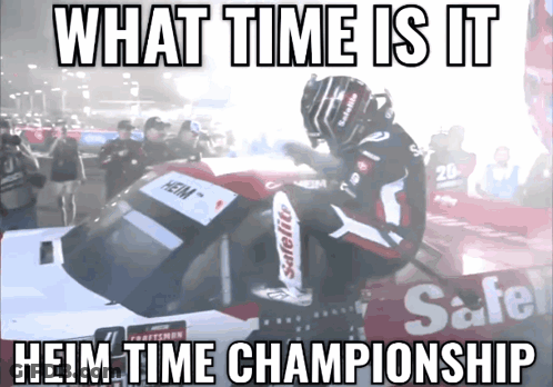A Picture Of A Man Jumping Out Of A Car With The Caption What Time Is It GIF