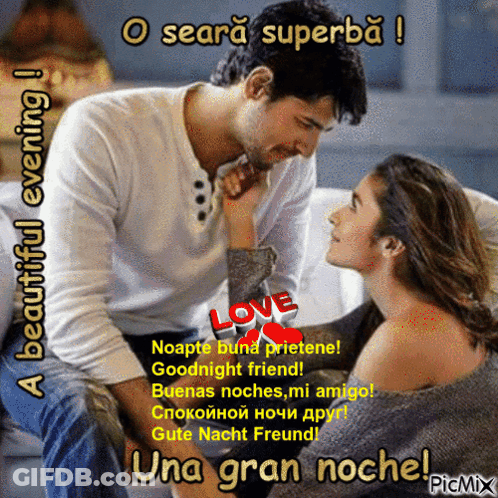 A Picture Of A Man Kissing A Woman 'S Hand With The Caption " A Beautiful Evening ! " GIF