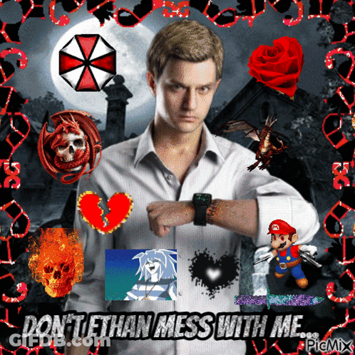 A Picture Of A Man Looking At His Watch With The Words " Do N't Ethan Mess With Me " At The Bottom GIF