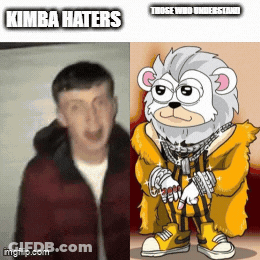Man Next To Cartoon Monkey GIF