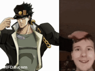 A Picture Of A Man Next To A Picture Of A Man With A Hat On GIF
