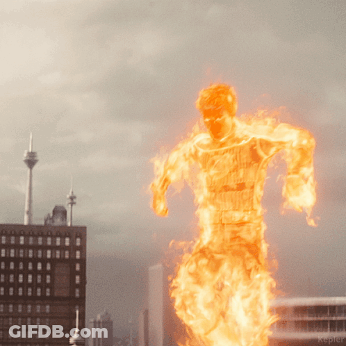 A Picture Of A Man On Fire With Kepler Written Below It GIF