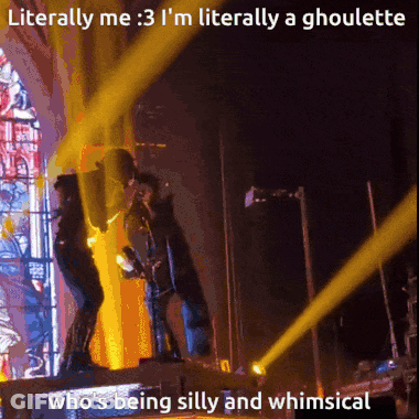 A Picture Of A Man On Stage With The Caption Literally Me 3 I 'M Literally A Ghoulette GIF