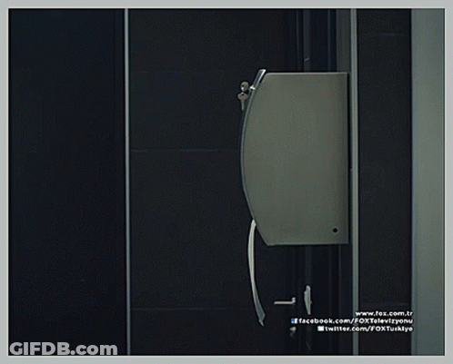 A Picture Of A Man Opening A Door With The Website Www.fox.com.tr At The Top GIF