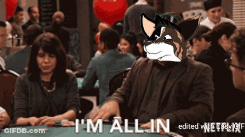 A Picture Of A Man Playing Poker With The Words I 'M All In Edited With Netflix GIF