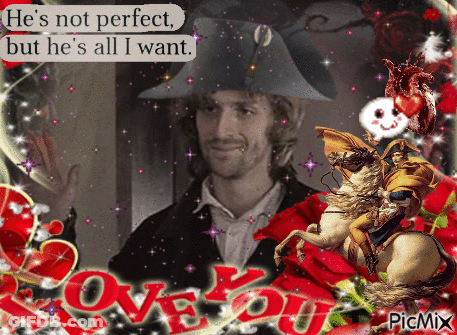 A Picture Of A Man Riding A Horse With The Words " He 'S Not Perfect But He 'S All I Want " Above Him GIF