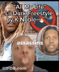 A Picture Of A Man 'S Face With The Words " All My Life " On It GIF