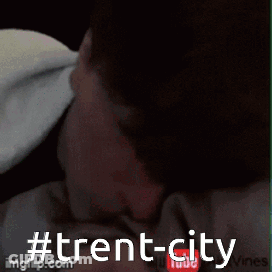 A Picture Of A Man 'S Face With #Trent-City On It GIF