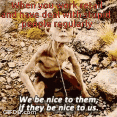 A Picture Of A Man Sitting In The Dirt With A Caption That Says We Be Nice To Them GIF