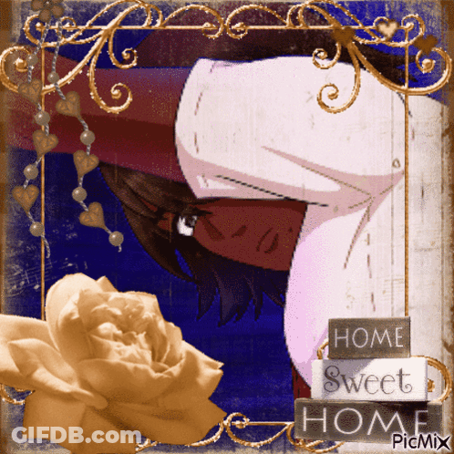 A Picture Of A Man Sleeping With A Sign That Says Home Sweet Home On It GIF