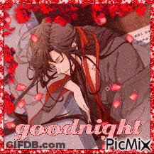 A Picture Of A Man Sleeping With The Words Goodnight Picmix Written On It GIF
