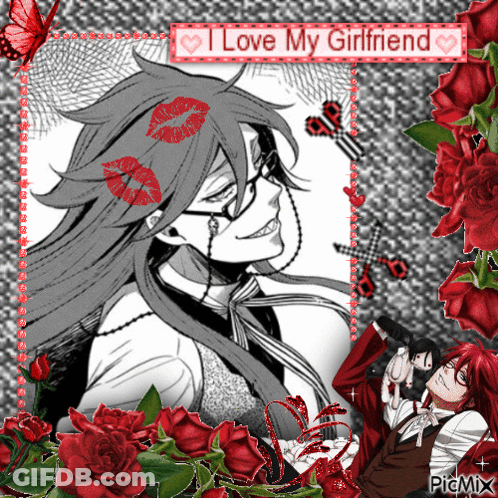 Man Surrounded By Roses Saying I Love My Girlfriend GIF