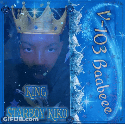 A Picture Of A Man Wearing A Crown And The Name Starboy Kiko GIF