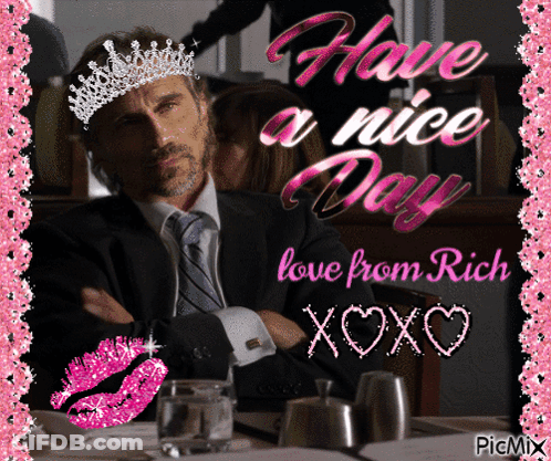A Picture Of A Man Wearing A Tiara Says Have A Nice Day GIF
