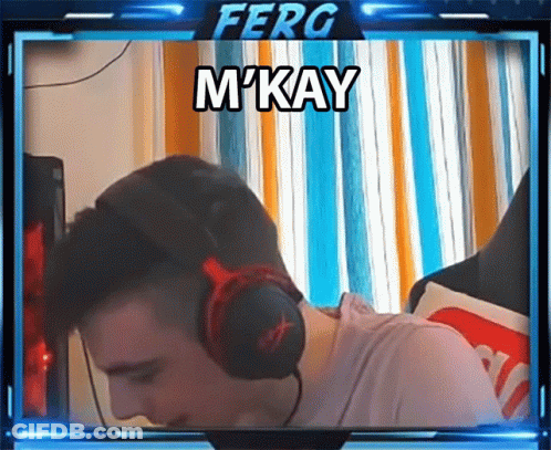 A Picture Of A Man Wearing Headphones With Ferg M'kay Written On The Bottom GIF