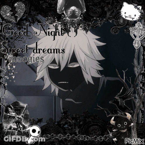 Man With Bat On Head Says Good Night Sweet Dreams GIF