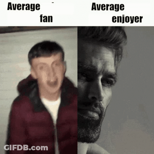 Bearded Man With Average Fan And Enjoyer Text GIF