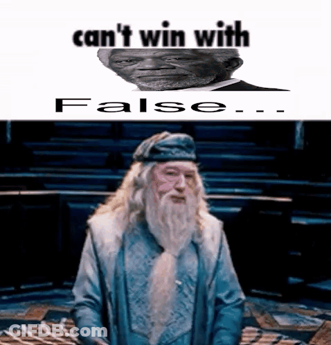 A Picture Of A Man With A Beard And The Words `` Can 'T Win With False '' . GIF