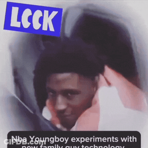 A Picture Of A Man With A Blue Sign That Says Lock GIF