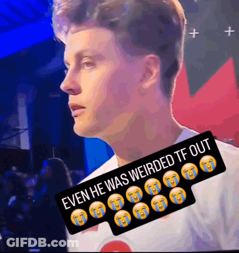 A Picture Of A Man With A Caption That Reads " Even He Was Weirded Tf Out " GIF