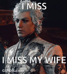 A Picture Of A Man With A Caption That Says ' I Miss My Wife ' On It GIF