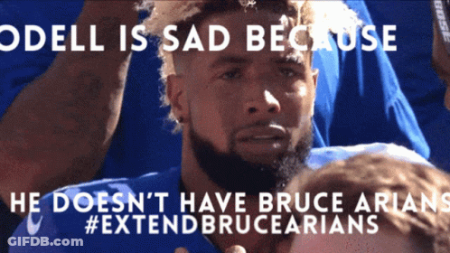 A Picture Of A Man With A Caption That Says Odell Is Sad Because He Does N't Have Bruce Arians GIF