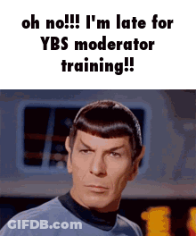 A Picture Of A Man With A Caption That Says Oh No I 'M Late For Ybs Moderator Training ! GIF
