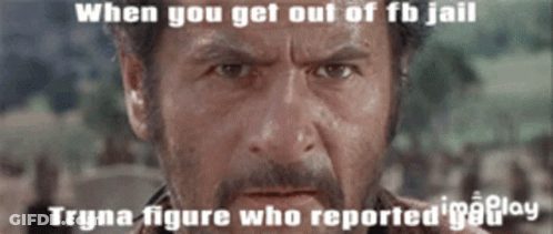 A Picture Of A Man With A Caption That Says When You Get Out Of Fb Jail Tryna Figure Who Reported Imgplay GIF