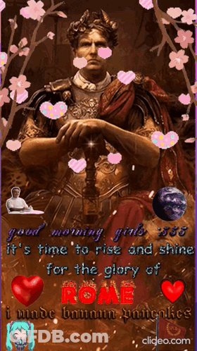 A Picture Of A Man With A Crown On His Head And The Words " Good Morning Girls " On The Bottom GIF