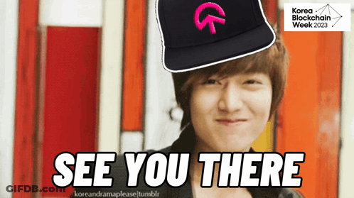 A Picture Of A Man With A Hat On His Head And The Words See You There GIF