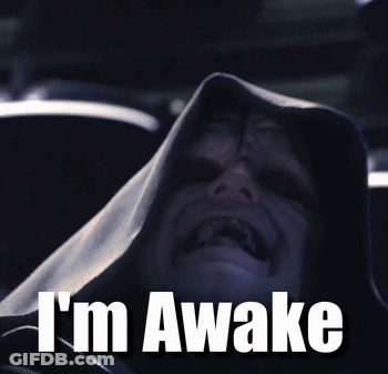 A Picture Of A Man With A Hood That Says I 'M Awake On It GIF